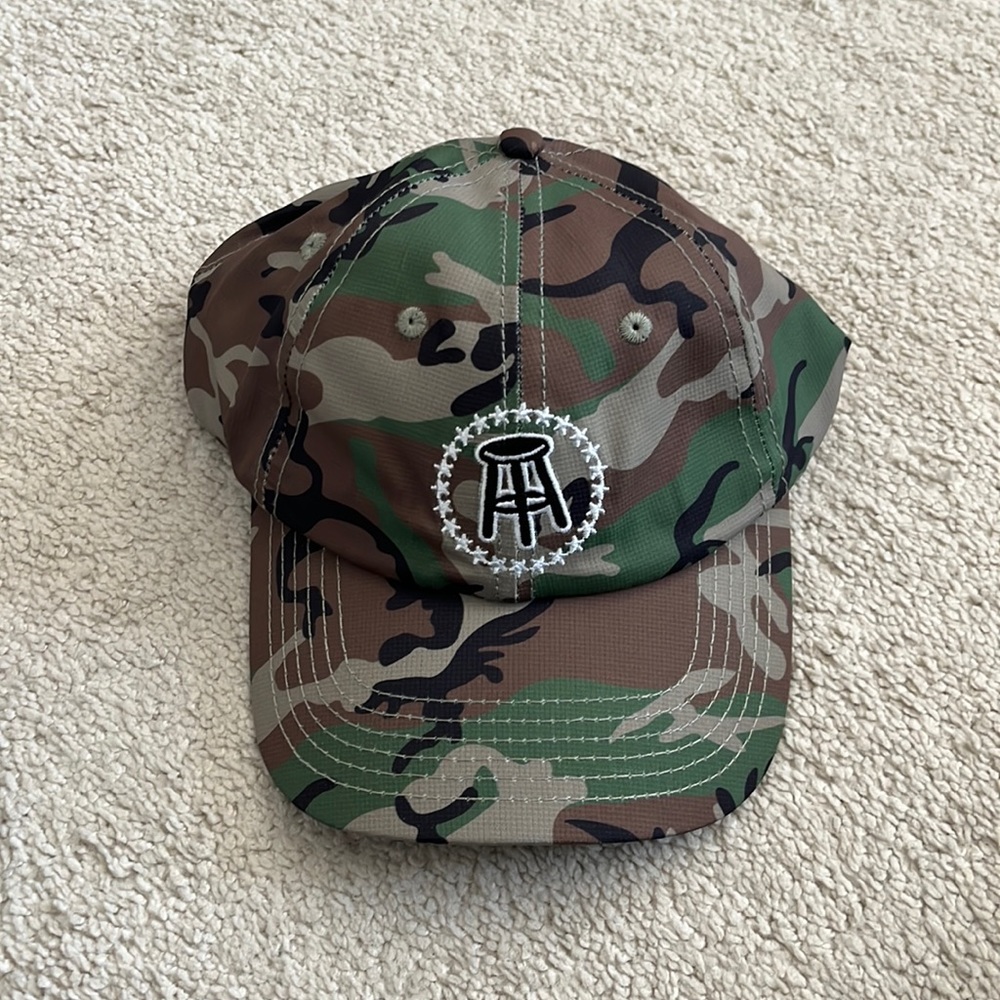 Camo hat with Barstool sports logo